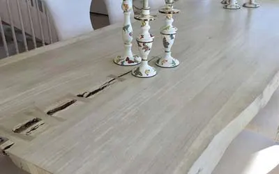 Bleached Parota Slab Table